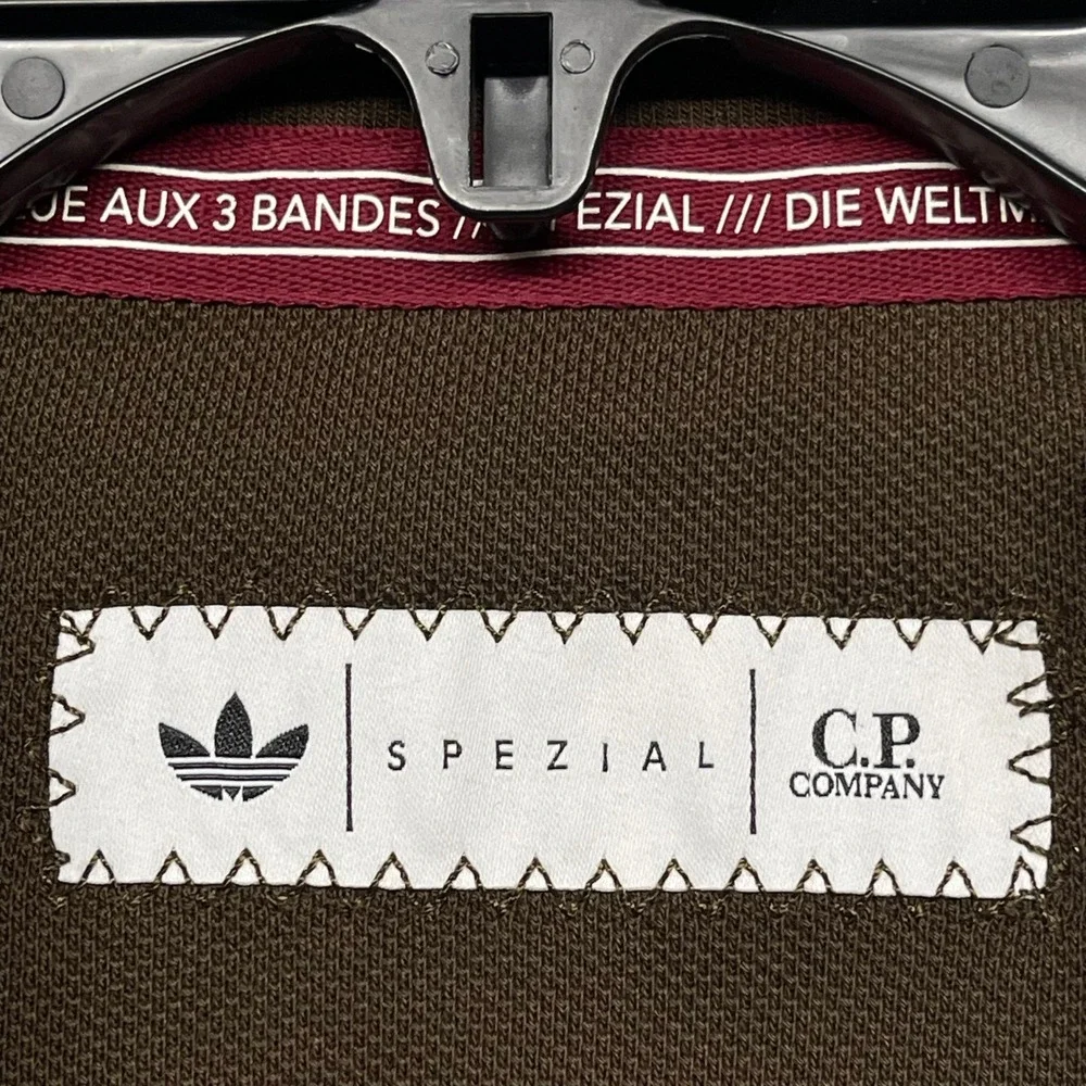 Adidas Spezial x CP Company Polo Shirt Men XL Dust Cargo Brown Retro Long Sleeve